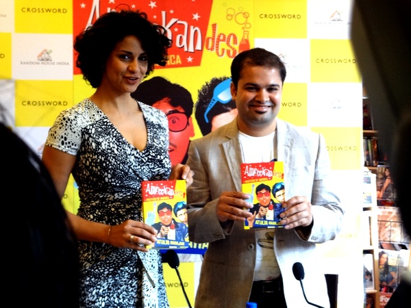 Atulya Mahajan with actress Gul Panag at the Mumbai launch of his book