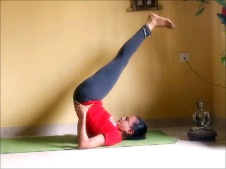 Viparita Karani Mudra (inverted psychic union pose)