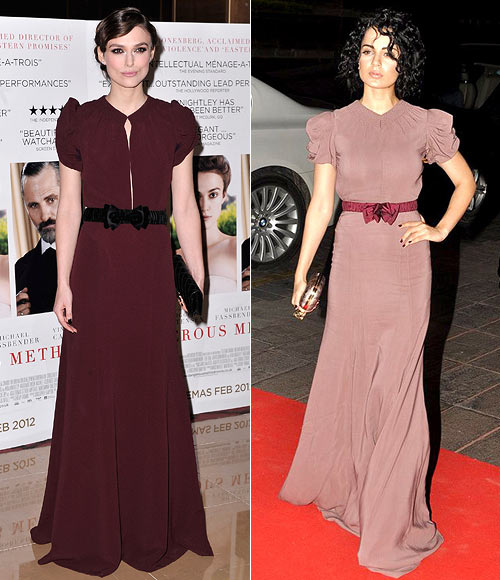 Keira Knightley and (right) Kangna Ranaut in Burberry Prorsum