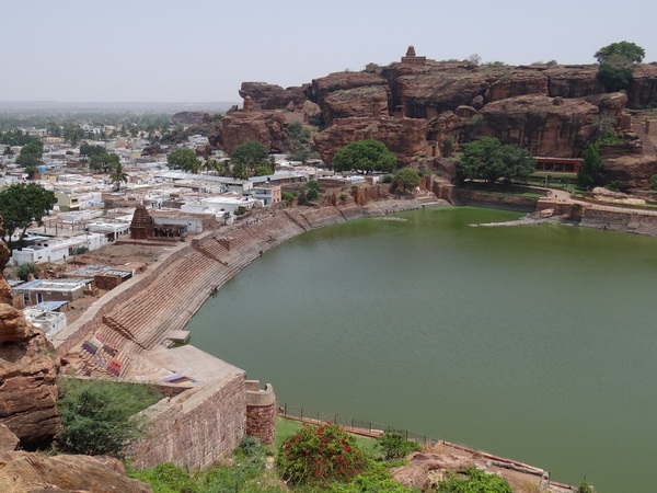 North Hill, Lake and Badami Town -- View from South Hill