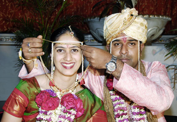 Amit Malvadkar with his bride