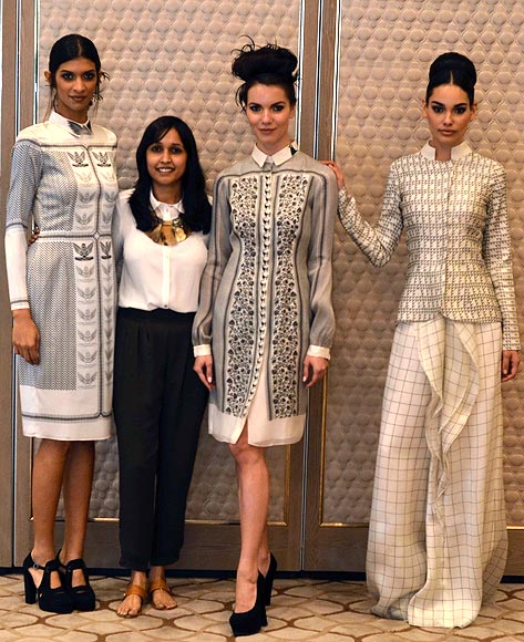 Vogue Fashion Fund 2013 semi-finalist Priyanka Modi with creations from her latest collection