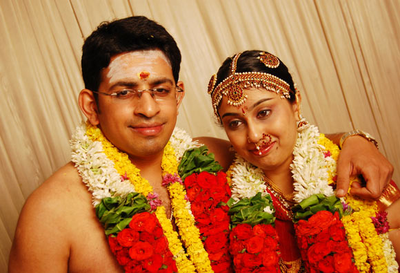 Deepak with his bride Meenakshi