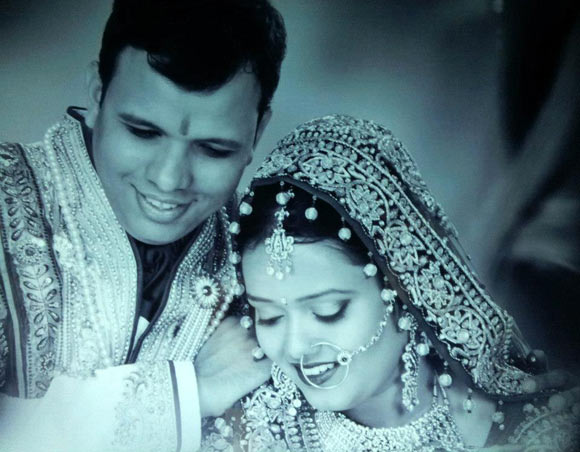 Anubhav Saxena and with his wife Harsha Asthana