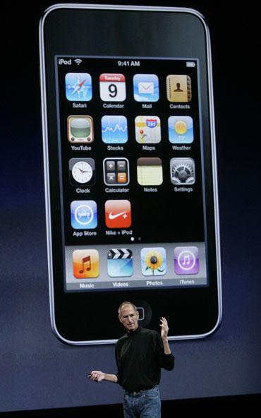 Former Apple CEO STeve Jobs at the launch of iPhone 4