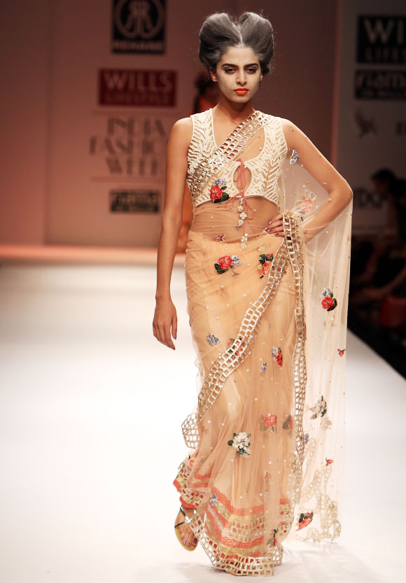 Sheer sari by Rehane.