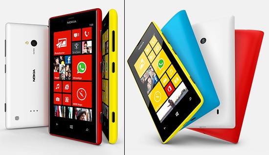 Collage of Nokia Lumia 720 and Nokia Lumia 520