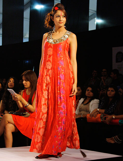 A red sequined dress by Anupama Dayal