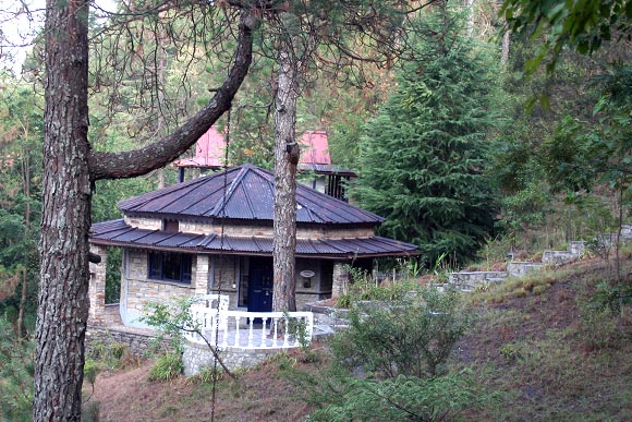 One of the cottages at Kalmatia Sangam - in the middle of the forest, facing the hills