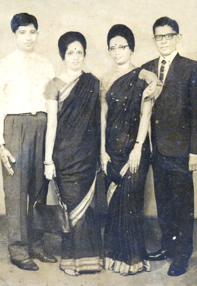 Rukunuddin Ahmed (extreme right) with his wife Laxmi in an undated family photograph. Also seen are Laxmi's sister and her husband