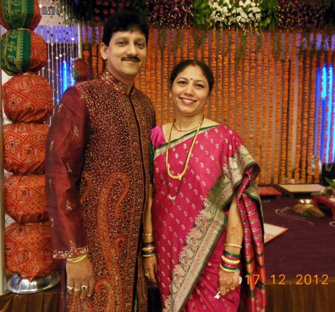 Anil G Gamare with his wife Madhavi