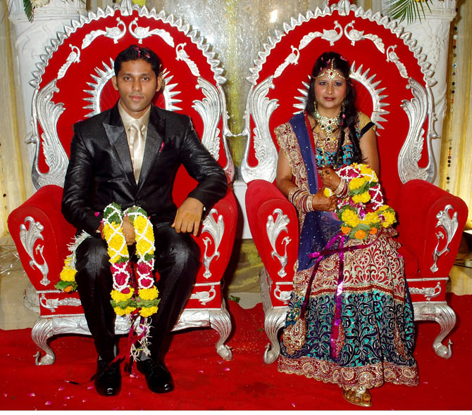 Alvira Dhodi with her husband Satish