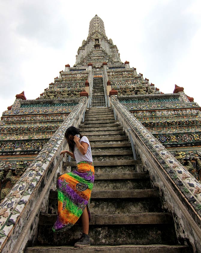 A Girl in her Sarong at Wat Arun, Bangok