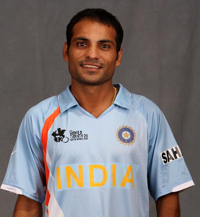 Joginder Sharma of India poses for a photo during a portrait session at the Southern Sun Elangeni Hotel on September 11, 2007 in Durban, South Africa.