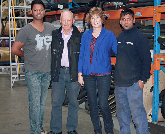 Saroo Brierley with his adopted parents -- John and Sue Brierley and his brother Mantosh who was also adopted by the Australian couple.