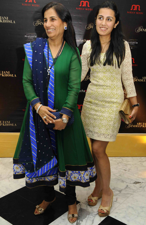 Chanda Kochhar with daughter Aarti.