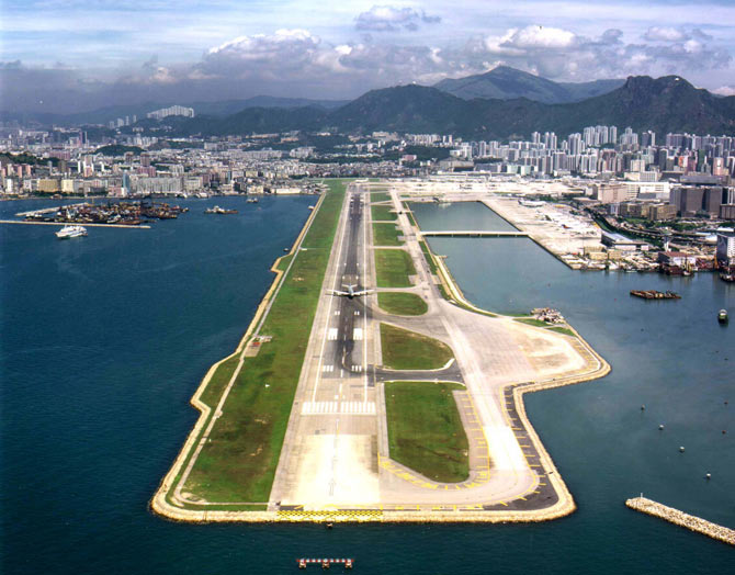 Hong Kong's Kai Tak airport is seen in this recent aerial view