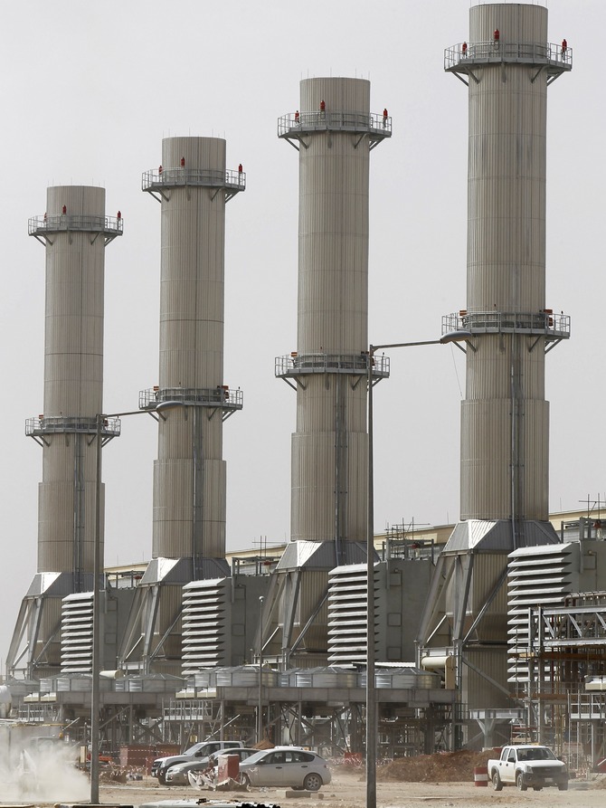 A general view of power plant number 10 at Saudi Electricity Company's Central Operation Area south of Riyadh.