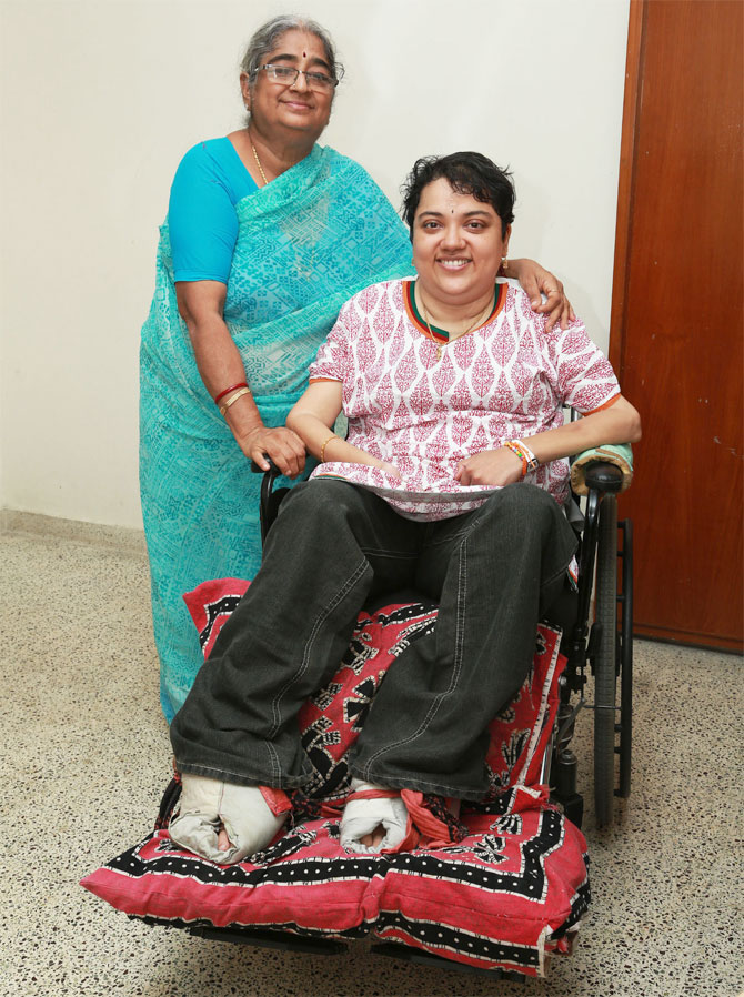 Srinivasan with her mother