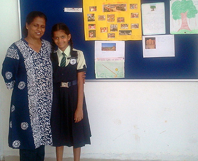 Hiranmayee Singru (in uniform) with her favourite teacher Sofie