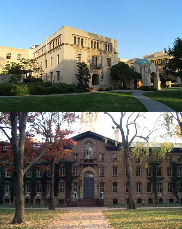 Caltech (above) and Princeton University (below)