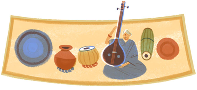 MS Subbulakshmi has been commemorated with a doodle on her 97th birth anniversary.