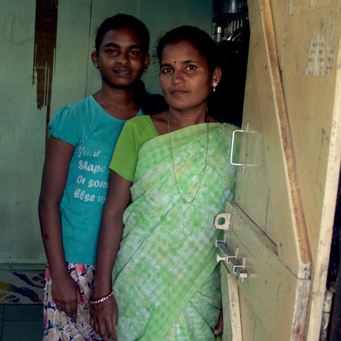 Jayashree with her younger daughter Shweta who also appeared for her Class X examinations.