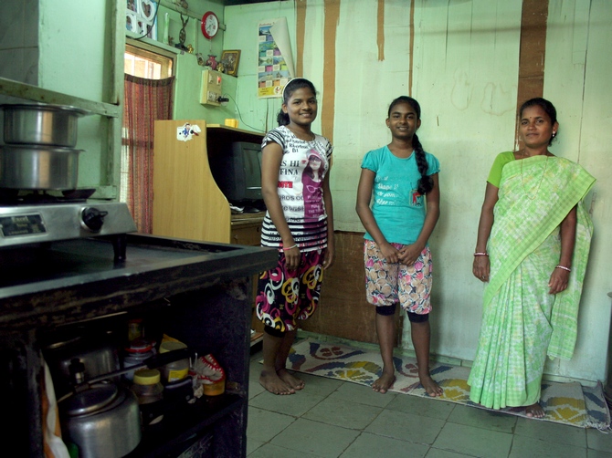 Jayashree with her younger daughter Shweta who also appeared for her Class X examinations.