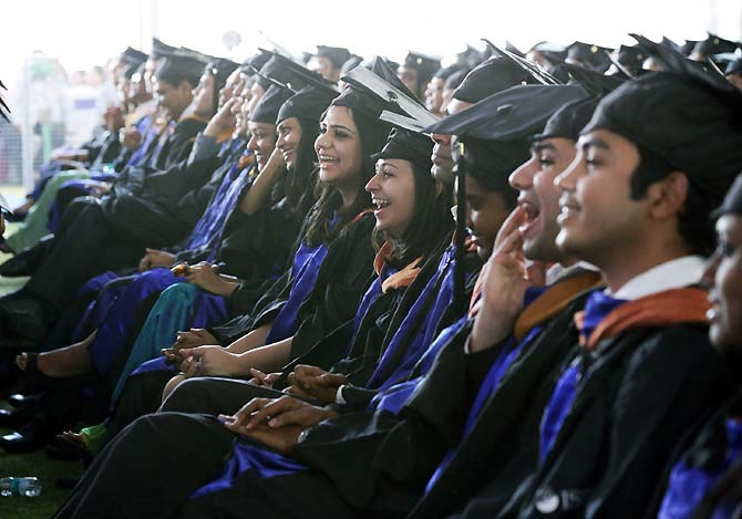 Graduating students of Class of 2014 at ISB Hyderabad.