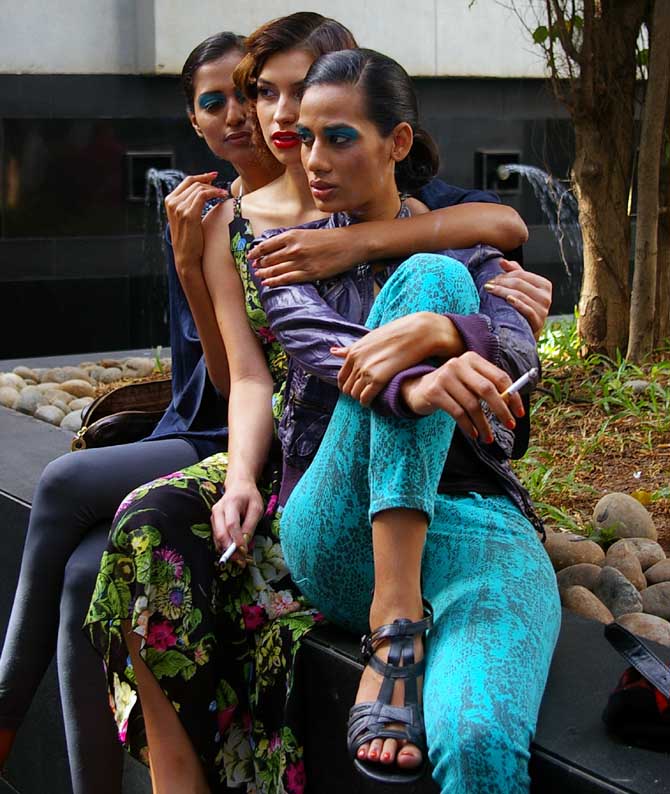 Model Sony Kaur (R) at Lakme Fashion Week