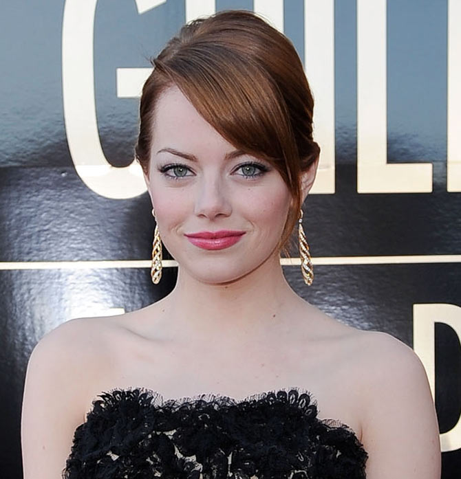 Actress Emma Stone arrives at the 18th Annual Screen Actors Guild Awards at The Shrine Auditorium on January 29, 2012 in Los Angeles, California.