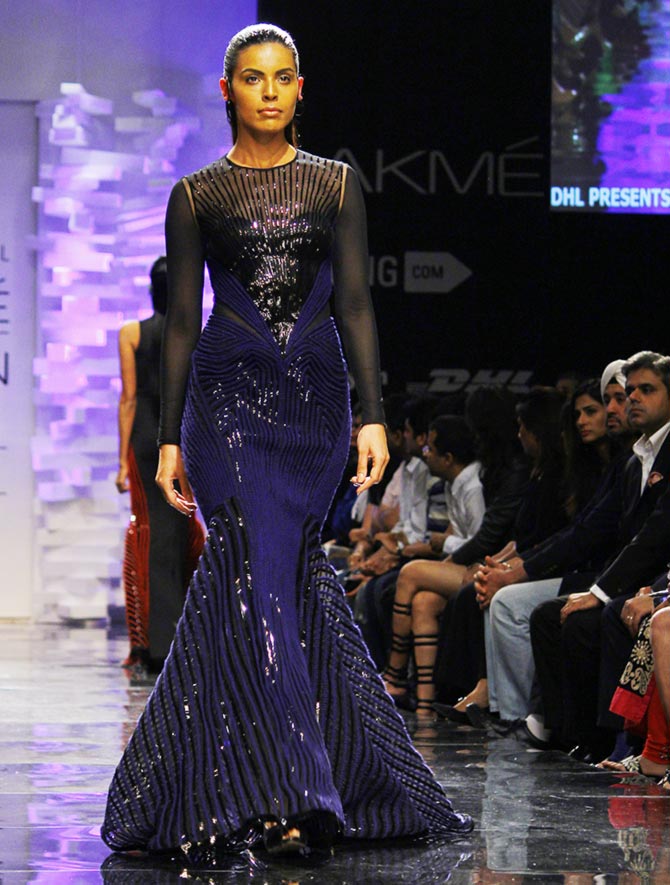 Deepti Gujral in an Amit Aggarwal creation