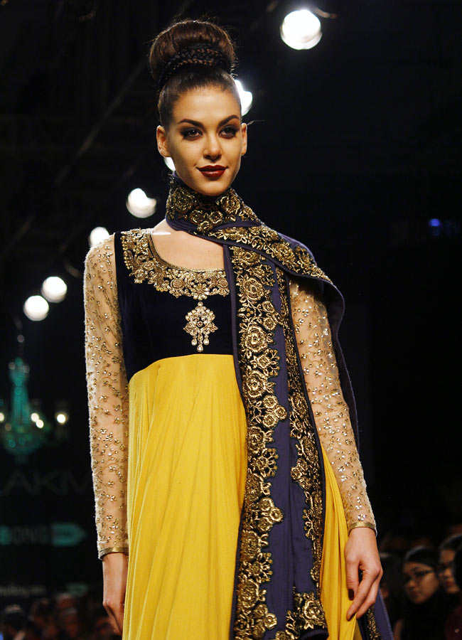 A model in a Vikram Phadnis creation.