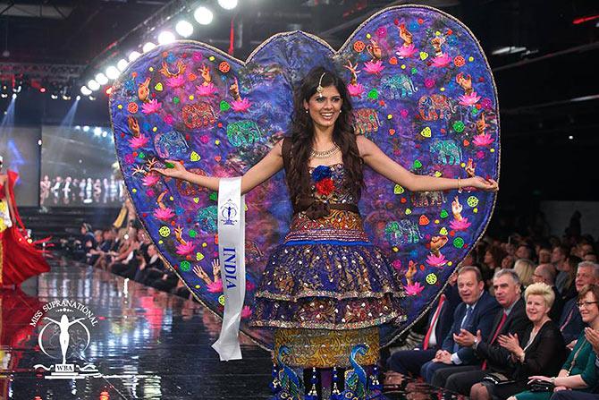 Asha Bhat represents India in the National Costume Round