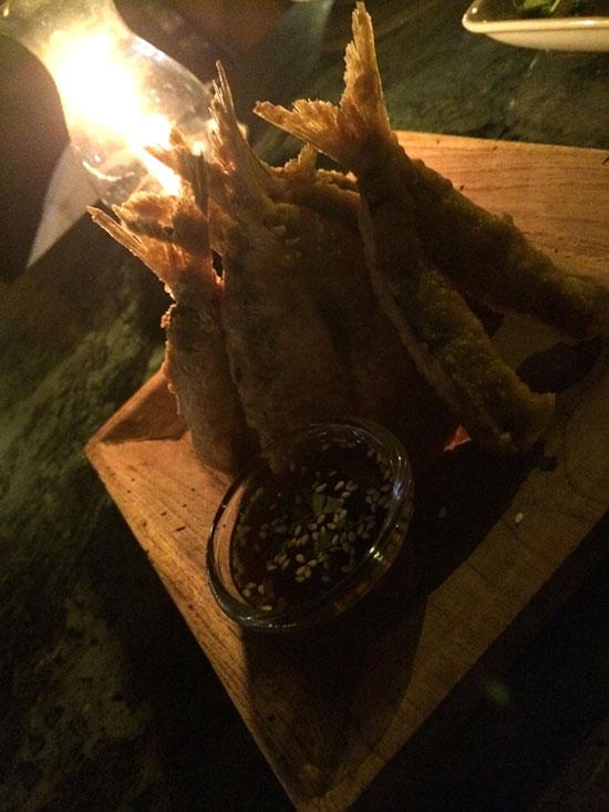 Crispy battered fried sardine at Bomras