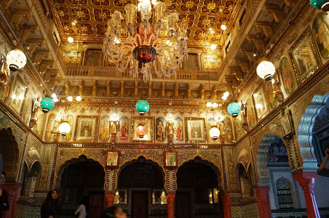 Opulence inside the Jain temple