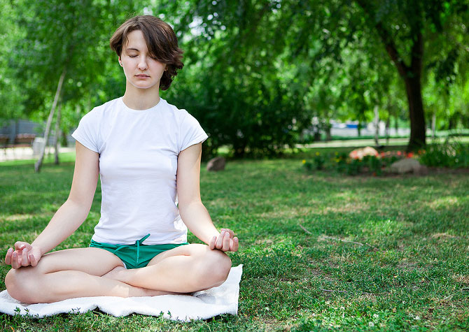 Meditation helps soothe your nerves and makes you feel lighter.