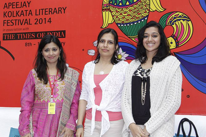 (L-R) Amrita Chowdhury, Shoma Narayanan and Moubani Sorcar at the Apeejay Literary Festival.