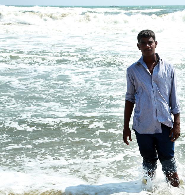 Venkatesh at the Marina Beach in Chennai.