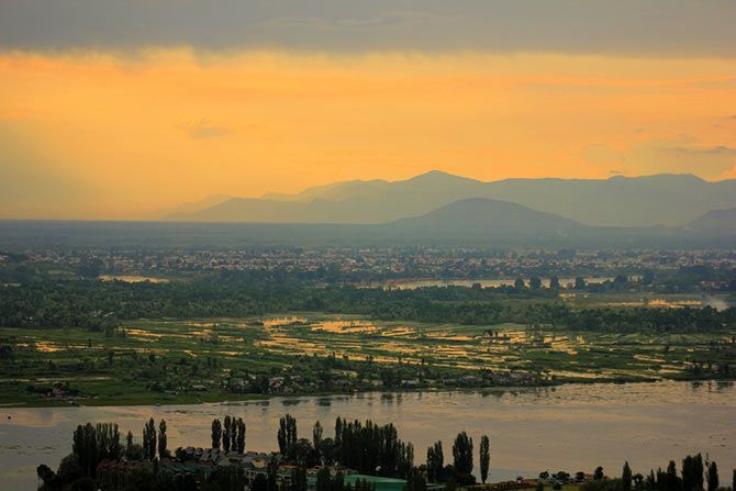 A view of Srinagar from Pari Mahal, Kashmir.
