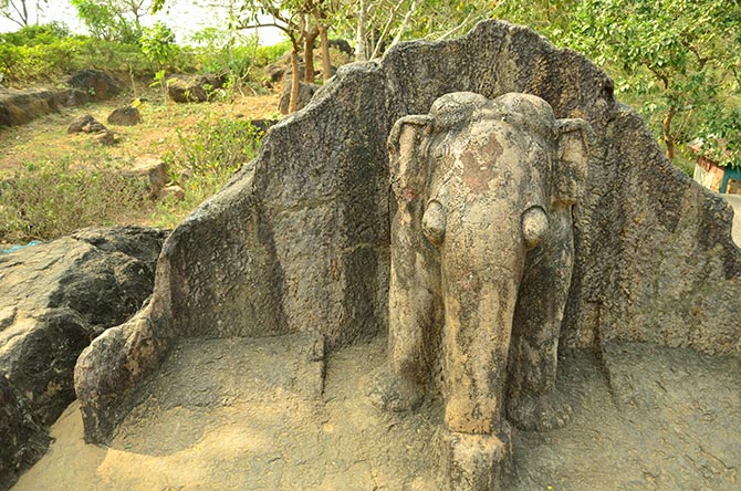 Rock-cut elephant, Dhauli, Odisha