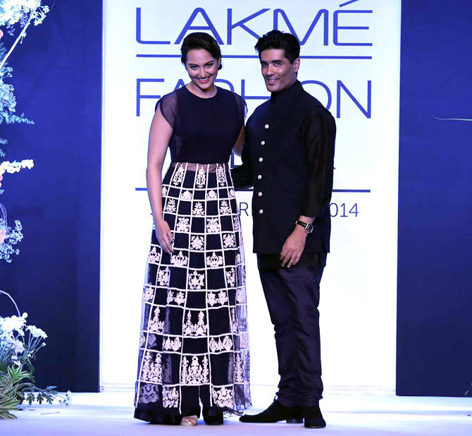 Actress Sonakshi Sinha walked the ramp for ace designer Manish Malhotra as he opened the Lakme Fashion Week Summer/Resort 2014 in Mumbai.