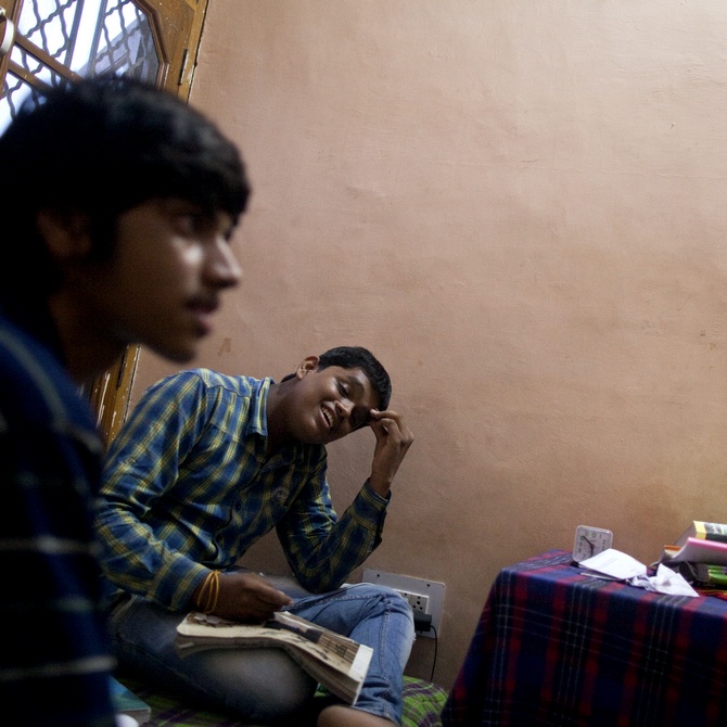 A student studies inside his room in a paying guest house in Kota, Rajasthan. (Picture used here for representational purposes only)