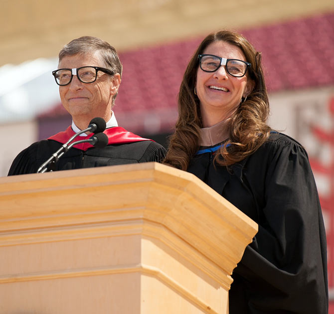 Bill and Melinda Gates wore 'nerd' glasses to prove a point.