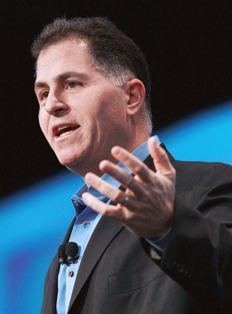 Dell CEO Michael Dell delivers a keynote address during the 2010 Oracle Open World conference.