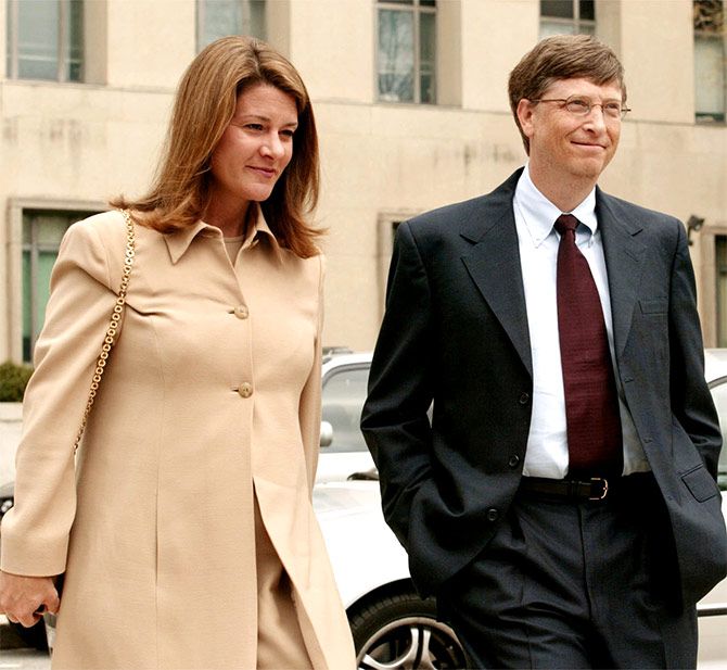 Microsoft Corp Chairman Bill Gates and his wife Melinda.