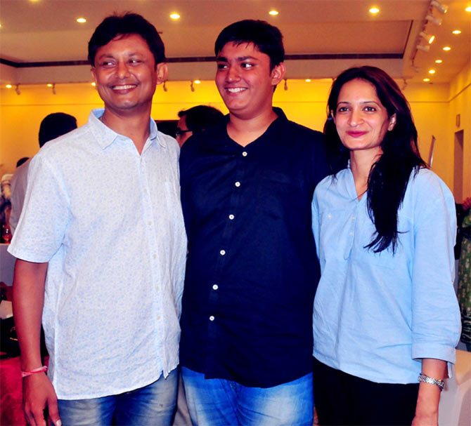 Chitraang with his parents, Manish and mother Sonali
