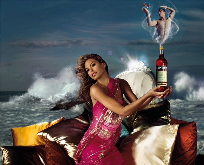 Eva Mendes in a Campari ad