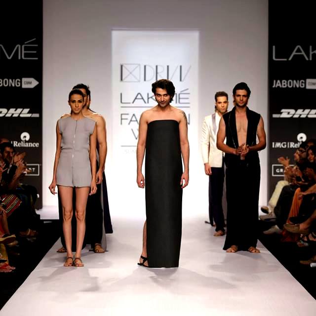 Dhruv Kapur, centre, in an outfit from his collection.