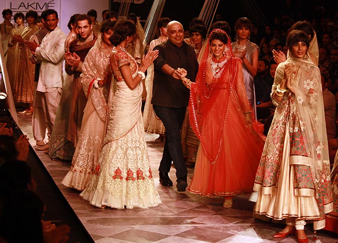 Tarun Tahiliani takes to the ramp with his showstopper Jacqueline Fernandez.